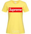 Women's T-shirt Supreme logo cornsilk фото