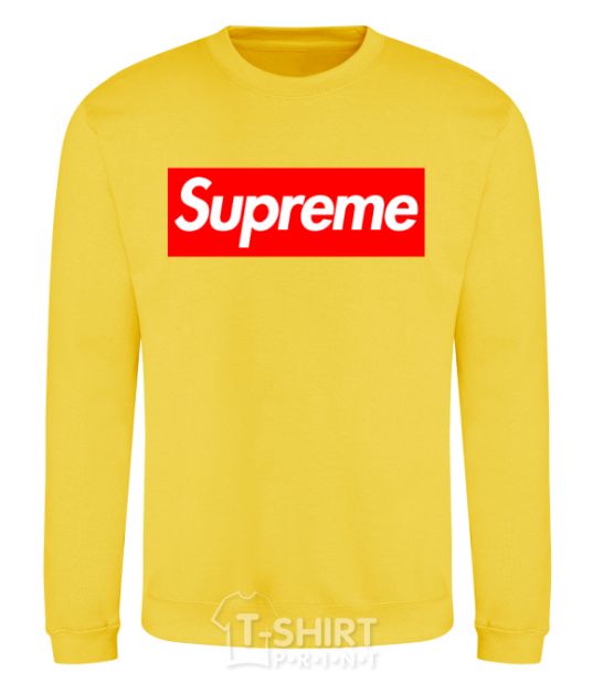 Sweatshirt Supreme logo yellow фото