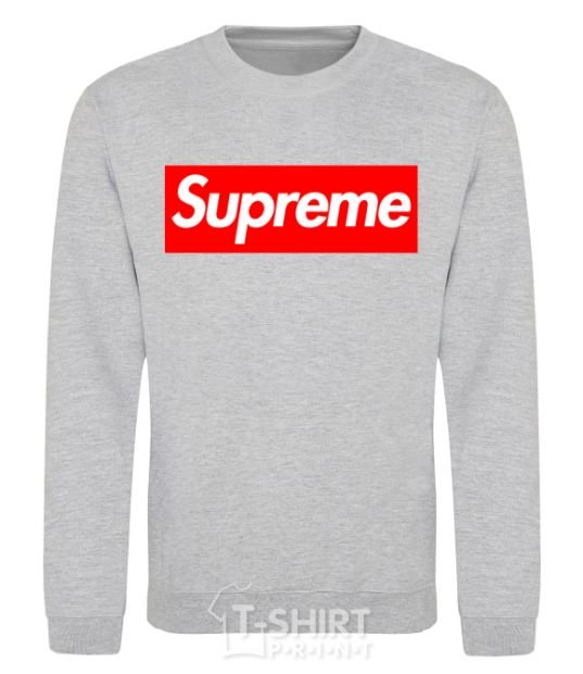 Свитшот Supreme logo Серый меланж фото