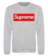 Свитшот Supreme logo Серый меланж фото