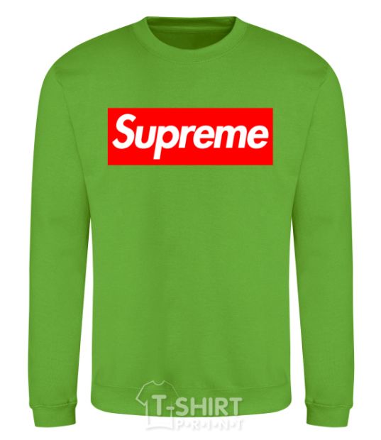 Свитшот Supreme logo Лаймовый фото