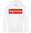 Мужская толстовка (худи) Supreme logo Белый фото