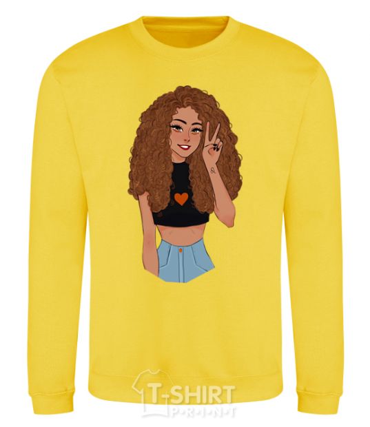 Sweatshirt Lion girl V.1 yellow фото