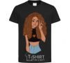 Kids T-shirt Lion girl V.1 black фото