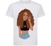 Kids T-shirt Lion girl V.1 White фото