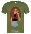 Men's T-Shirt Lion girl V.1 millennial-khaki фото