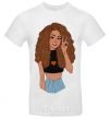 Men's T-Shirt Lion girl V.1 White фото