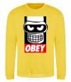 Sweatshirt Obey Bender yellow фото
