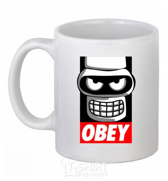 Чашка керамическая Obey Bender Белый фото