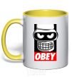 Чашка с цветной ручкой Obey Bender Солнечно желтый фото