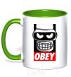 Mug with a colored handle Obey Bender kelly-green фото