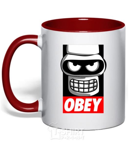 Чашка с цветной ручкой Obey Bender Красный фото