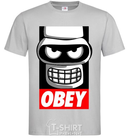 Men's T-Shirt Obey Bender grey фото