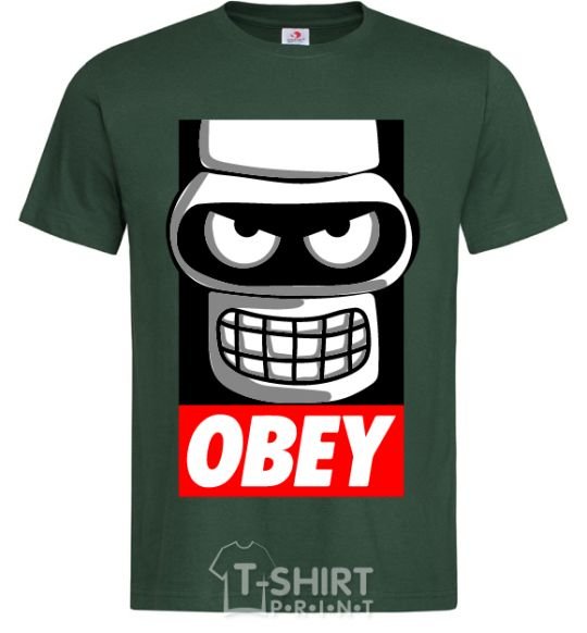 Men's T-Shirt Obey Bender bottle-green фото