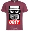 Men's T-Shirt Obey Bender burgundy фото