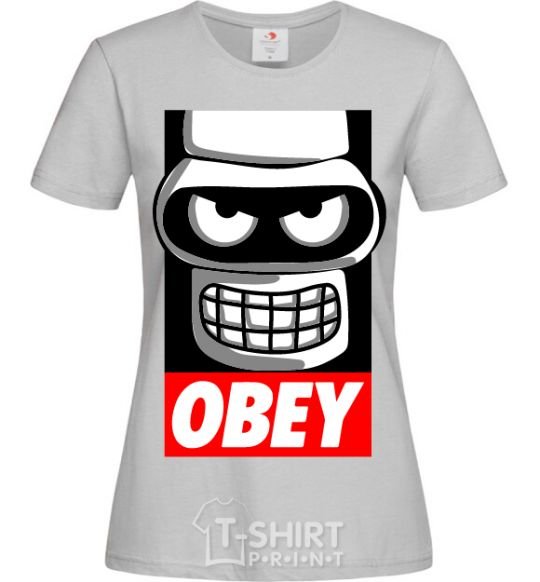 Women's T-shirt Obey Bender grey фото