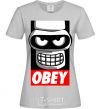 Women's T-shirt Obey Bender grey фото