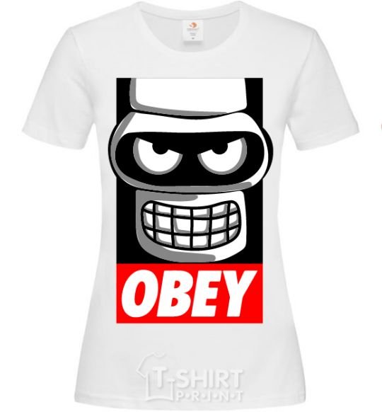 Women's T-shirt Obey Bender White фото