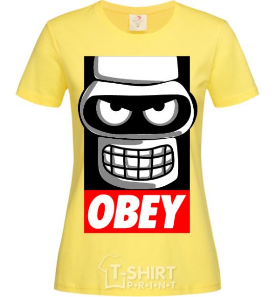 Women's T-shirt Obey Bender cornsilk фото