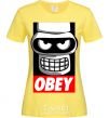 Women's T-shirt Obey Bender cornsilk фото