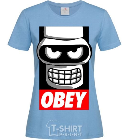 Women's T-shirt Obey Bender sky-blue фото