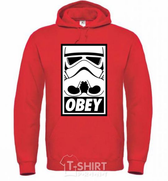 Мужская толстовка (худи) Obey штурмовик Ярко-красный фото