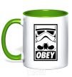 Mug with a colored handle Obey stormtrooper kelly-green фото