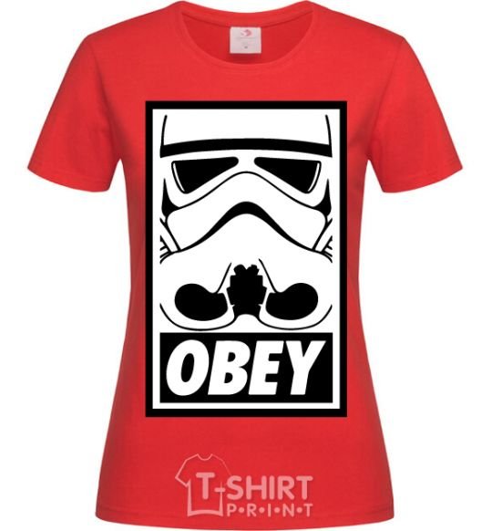 Women's T-shirt Obey stormtrooper red фото