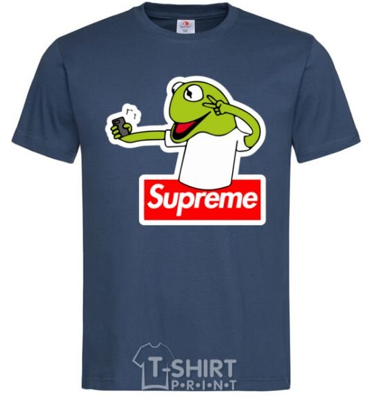 Men's T-Shirt Supreme frog navy-blue фото