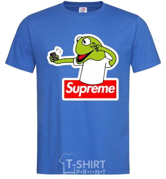 Men's T-Shirt Supreme frog royal-blue фото