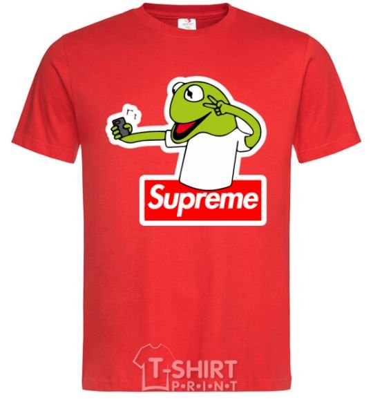 Men's T-Shirt Supreme frog red фото