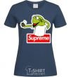 Women's T-shirt Supreme frog navy-blue фото