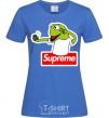 Women's T-shirt Supreme frog royal-blue фото