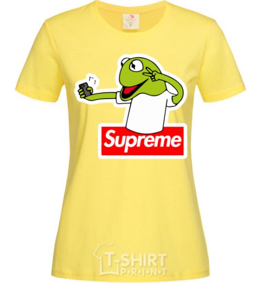 Women's T-shirt Supreme frog cornsilk фото