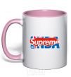 Mug with a colored handle Supreme NBA light-pink фото