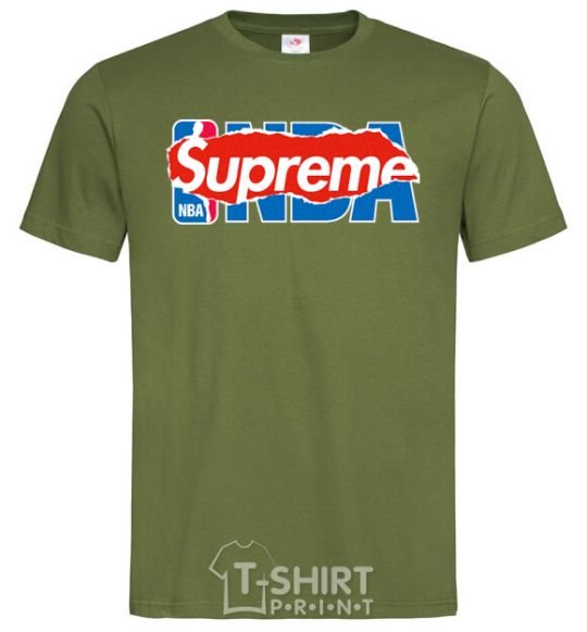 Men's T-Shirt Supreme NBA millennial-khaki фото