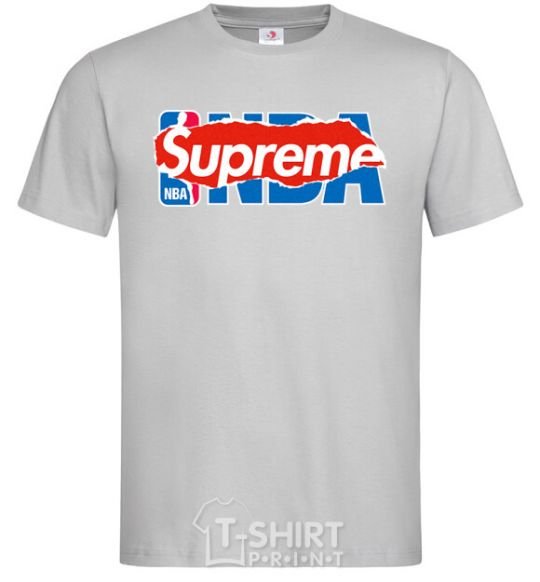 Men's T-Shirt Supreme NBA grey фото