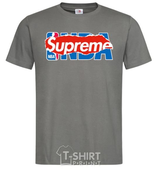 Men's T-Shirt Supreme NBA dark-grey фото