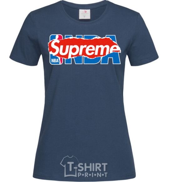 Women's T-shirt Supreme NBA navy-blue фото