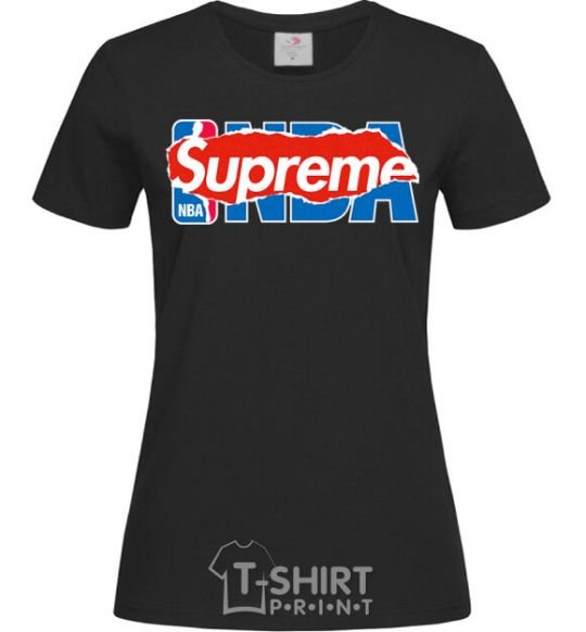 Women's T-shirt Supreme NBA black фото