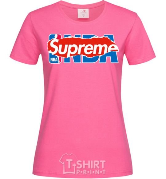 Women's T-shirt Supreme NBA heliconia фото