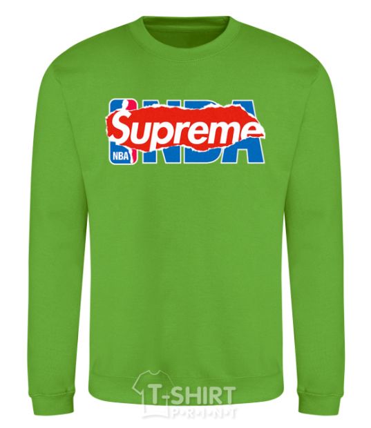 Свитшот Supreme NBA Лаймовый фото