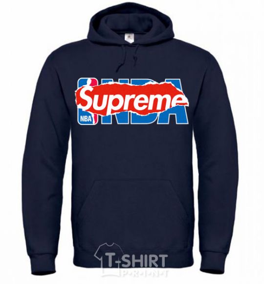 Men`s hoodie Supreme NBA navy-blue фото