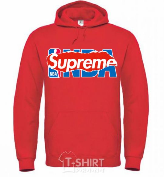 Мужская толстовка (худи) Supreme NBA Ярко-красный фото