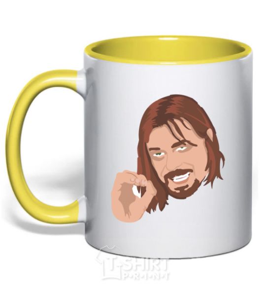 Mug with a colored handle Boromir yellow фото