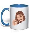 Mug with a colored handle Boromir royal-blue фото