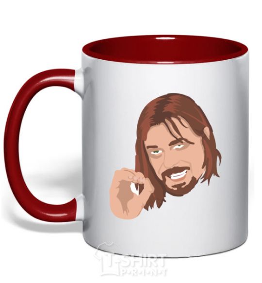 Mug with a colored handle Boromir red фото
