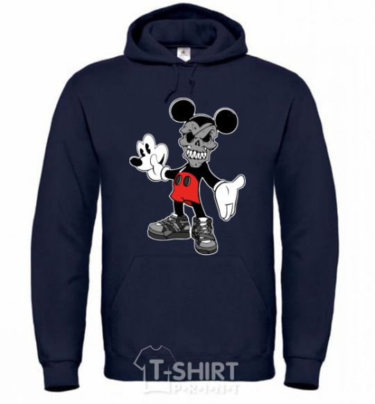 Men`s hoodie Scary Mickey navy-blue фото