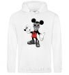 Men`s hoodie Scary Mickey White фото