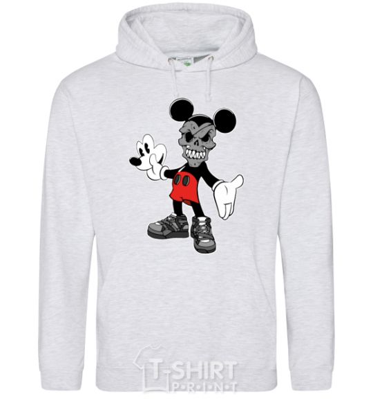 Men`s hoodie Scary Mickey sport-grey фото